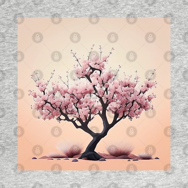 Light Pink Blossoming Cherry Tree Pretty Peach Tree by The Art Mage